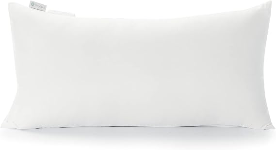 Acanva Throw Pillow Insert, Premium Stuffer Inserts Decorative Rectangle Premium Sham Forms Cushion for Sofa Couch Chair, 12x20 Inch (Pack of 1), White