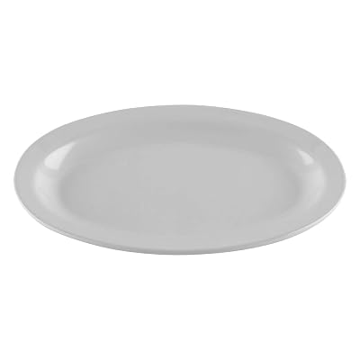 G.E.T. OP-610-W Melamine Oval Serving Platter, 10 x 6.75, White Set of 12