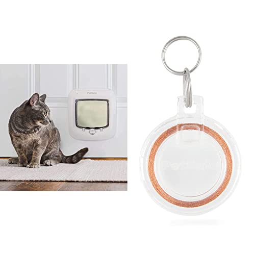 PetSafe Microchip Cat Door, Exterior or Interior Pet Door & Microchip Cat Door Key Fob, Exclusive Entry for Non-Microchipped Cats