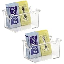 Set of 2 unit Sugar Packet Holder Plastic Tea Bag Holder Condiment Dispenser for Restaurants & Home, Coffee Bars, Diners - Food and Beverage Accessories , Clear YTBH-9516