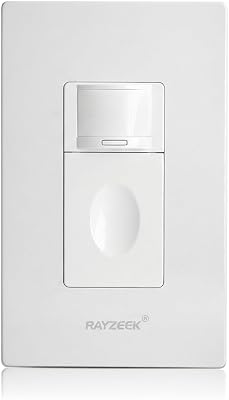 RAYZEEK Motion Sensor Light Switch, No Neutral Wire Required, No Ground Wire Needed,5A,Single Pole, Occupancy&Vacancy&Manual OnOff Override Motion Sensor Activated Wall Switch,PC Fireproof, UL Listed