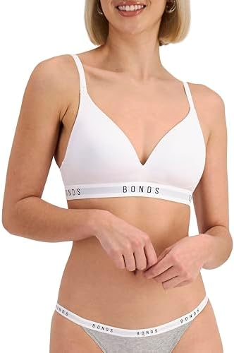 Bonds Womens Wireless T-Shirt Bra Contour Cups, Soft Cotton-Modal, Everyday Comfort