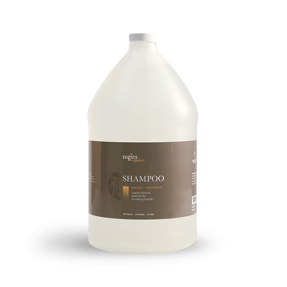 Zogics Organics Shampoo, Honey Coconut, 1 Gallon | Paraben-free, With aloe vera, avocado oil
