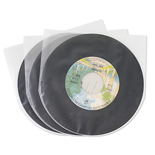 sdroceRyaM 100PCS 10 Inches Vinyl Record Inner Sleeves Anti Static Plastic Round Bottom Protective Sleeves for LP Vinyl Record, Translucent