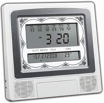 Azan Clock Wall Clock Muslim Clock Table Clock,Islamic Azan Alarm Clock, Muslim Azan Wall Clock Prayer Clock, Digital Muslim Prayer Alarm Athan Islam for Prayer AL-4012