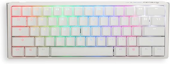 Ducky One 3 Mini Pure White 60% Hot Swap RGB Mechanical Keyboard Cherry MX Blue