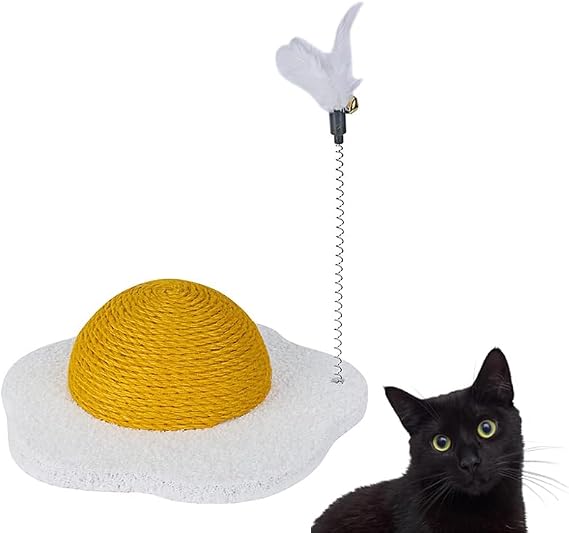 Egg Cat Scratcher Round Mushroom Scratching Post Round Cat Scratcher Refill for Indoor Scratching Pads for Indoor (Egg cat Scratcher)