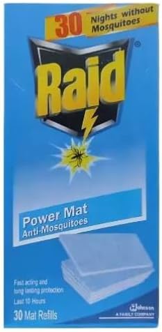 Raid Refill | Effective Mosquito Repellent | Long Lasting 10 Hours Protection | Universal Compatibility | Power Mat | Odorless Formula | 30 Tablets