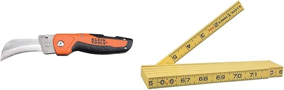 Klein Tools Utility Knife and Folding Ruler Bundle
