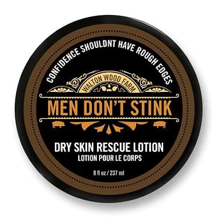 Walton Wood Farm Dry Skin Lotion, Men Don't Stink, 8 oz