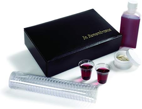 BROADMAN CHURCH SUPPLIES Portable Communion Set, Black, 25 Cups