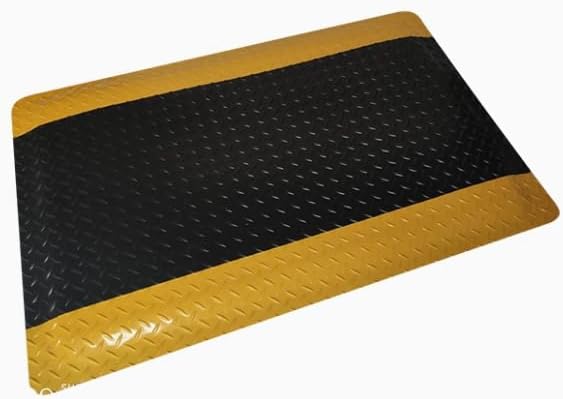1 Pack ESD Anti-Static Anti-Fatigue Floor Mat, Anti Static and Anti Fatigue Foot Mat, Wear-Resistant and Ultra Durable Assembly Line Anti Fatigue Mat,Black|Yellow,Two Layers,Size 900x600x13mm