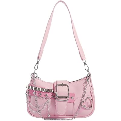 Cute Y2k Purse for Women, Star Embroidery Pattern with Chain Strap Shoulder Bag, Goth Style Cute Mini Purse