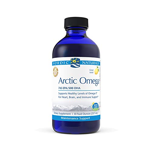 Nordic Naturals Pro Arctic Omega Liquid- Fish Oil, 745 mg EPA, 500 mg DHA, Helps Maintain Healthy Omega-3 Levels for Heart, Brain, and Immune Support, Lemon Flavored, 8 oz