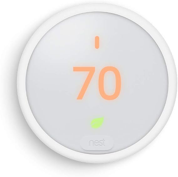 Nest Thermostat E Programmable Smart Thermostat for Home, App Controlled via Wifi, Programmable, Compatible with Alexa and Google Assistant, Frosted White Color (T4002ES) | Wi-Fi app control, Programmable scheduling, Works with Alexa and Google Assistant