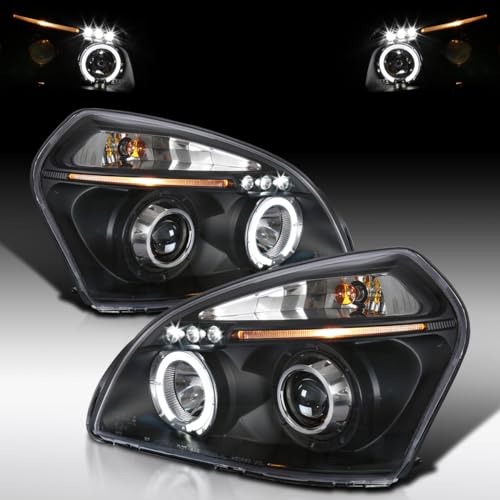 Autozensation Compatible with 2005-2009 Hyundai Tucson All Modles, Left  Right Pair Headlamps Assembly, Projector Headlights Black