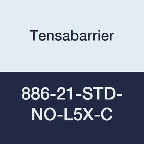 Tensabarrier 886-21-STD-NO-L5X-C Red Post, 2" Wide, 7' 6" Length Blue Belt, 38" Height, 2.5" Wide, 16" Length, Recycled Rubber