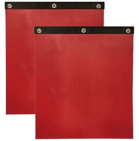 Oversize Load Traffic Safety Flag Warning Signs for Trucks and Pilot Cars (2 PACK) -18 X 18 - Red Vinyl Mesh