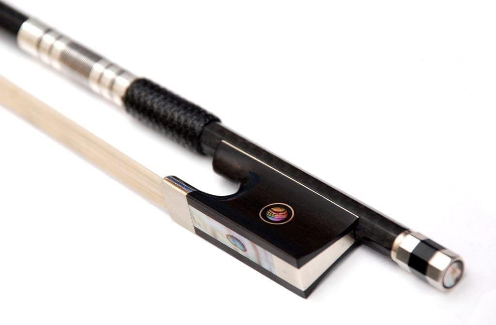 AMZZ Carbon Fiber Violin Bow 44 Full Size Lightweight Fiddle Bow with Deep & Powerful Tone for Advance Level Violins Carbon Bow 44 Size