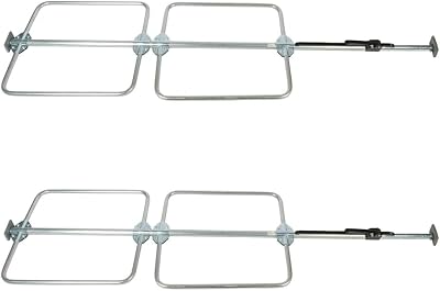 Mytee Products 2 Pack Cargo Load Lock Bar Kit - Steel Ratcheting 89-105 wBolt-On Hoop Set 1 Round