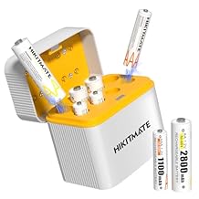 4 Pack AA and 4 Pack AAA Rechargeable Ni-MH Batteries with Charger, 1.2V 2800mAh High Capacity, Double A Triple A Ni-MH Battery, Type-C, 1600 Cycles, 4AA 4AAA and 8 Slot Charger