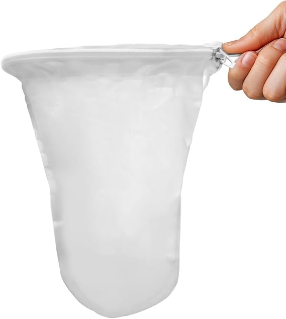 5.3 In Thai Tea Strainer, Fine Mesh Cloth, Stainless Steel Handle | Large Tea Strainer for Loose Tea, Long Steel Handle, Reusable, Easy to Clean, Cotton Muslin, Suitable for Milk, Juice & Vine