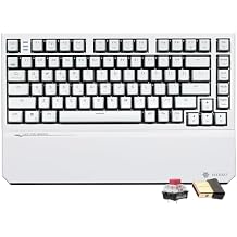 Hexgears X2 TKL Wireless Mechanical Gaming Keyboard with Magnetic Wrist Rest, Dual-Mode 2.4GHz/USB-C Ergonomic Keyboard, Pre-lubed Linear Switches, White LED Backlit Computer Gaming Keyboards