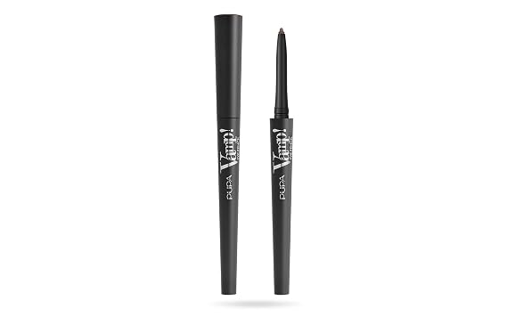 PUPA Milano Vamp! Waterproof Eye Pencil 202 Outstanding Brown - Rich, Cream Liner Pencil to Make Eyes Pop - Long Lasting, Smudge, Tear, Sweat, and Waterproof Formula - 0.12 oz