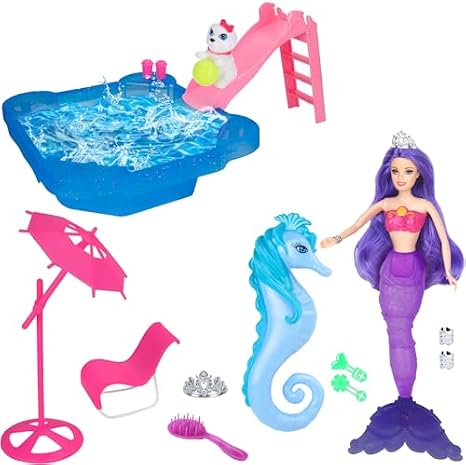 BETTINA Pool Playset & Color Change Mermaid Doll Set Bundle