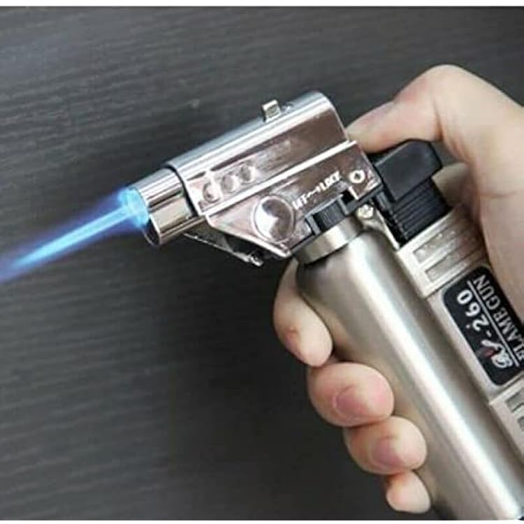 ATAR High-Quaity Stainless Steel Kitchen Torch BS-260 || Blow Torch Butane Refillable Torch With Safety Look || Butane Cooking Torch Lighter || Food Torch For Cooking With Adjustable Flame Option