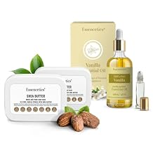 4 fl oz Vanilla Essential Oil Blend & 5 LB Shea Butter Soap Base Bundle - Organic, Vegan & SLS-Free - Moisturizing Soap-Making Kit