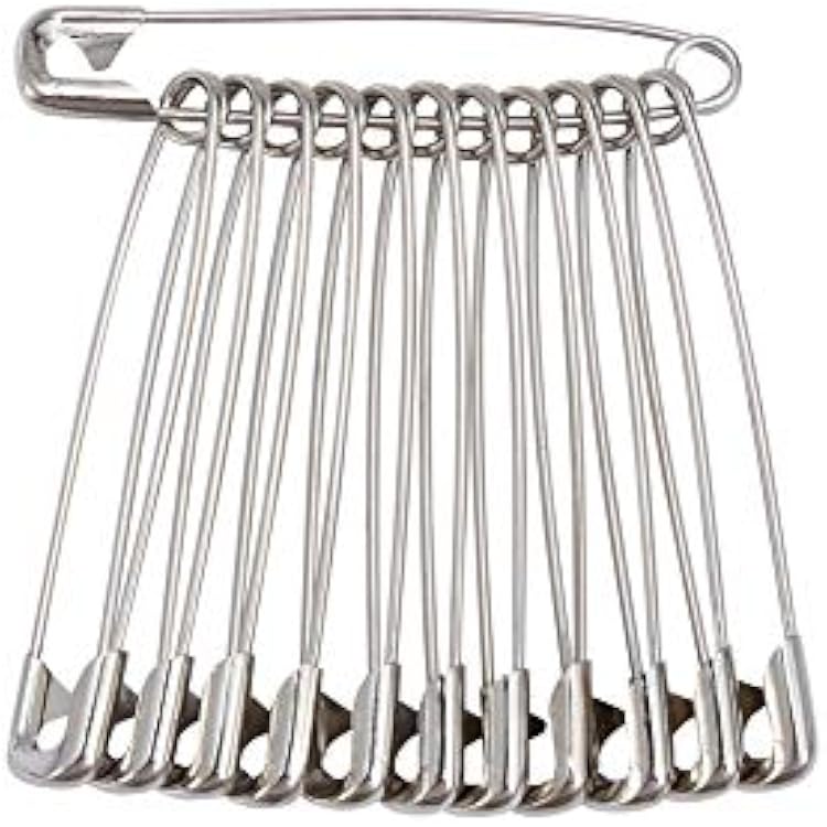 60PCS Large Safety Pins, Durable, Rust-Resistant Nickel Plated Steel Pins Size 4, 2.2inch 55mm