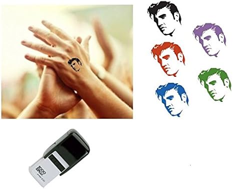 Elvis Hand Stamp - Suitable for Festivals, Parties, Clubs, Special Events, Bars etc. (Black)