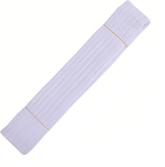 Premium 220cm/87 White Martial Arts Belt for Taekwondo Karate Judo - Double-Layered Cotton Core