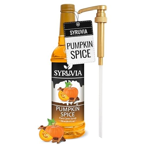 Syruvia Pumpkin Spice Syrup for Coffee 25.4 Ounces Pumpkin Spice Flavored Coffee Syrup with pump