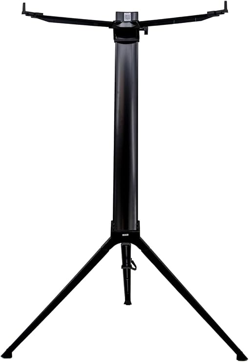 QUIK LOK STAY - INTRUDER-01-BLK Lightweight Aluminum 1-Tier Column Keyboard Stand - Slim Tripod Performance Frame with Adjustable Straight Arm Tier and Durable Carrying Bag, Black