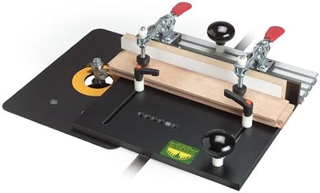 Woodhaven 526 Coping Sled for Router Tables, Made in USA | holds stock up to 6" x 1-3/4", two 500 lb, toggle clamps, 1/2" phenolic base, 11-5/8" x 11-3/4", adjustable miter bar