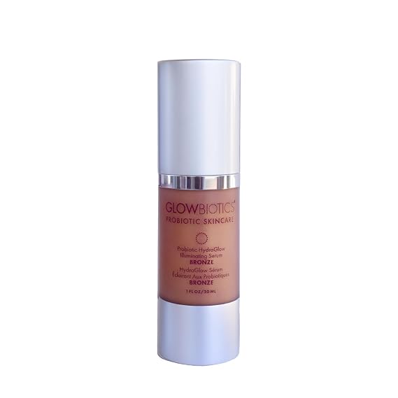 Glowbiotics Probiotic HydraGlow Illuminating Serum Bronze: Hydrating Dew Drops for Radiant Skin, Illuminating Glow Enhancer with Hyaluronic Acid and Probiotics, 1 Fl Oz