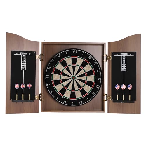 Dart Board, Classic Dartboard Cabinet, LED Electric Digital Dart Boards with Cabinet, Multiplayer Dartboard, Easy Assembly Complete with All Accessories Dart Boards Set for Adults