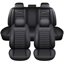 NLQR Car Seat Cover Full Set Leather 5-Seats Front Rear Protector Cushion Compatible with Toyota 4Runner RAV4 Avalon C-HR Highlander Corolla Most Five-Seater Models
