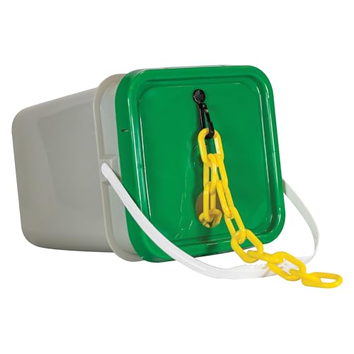 Mr. Chain Heavy-Duty Plastic Barrier Chain Pail, Yellow, 2-Inch Link Diameter, 120-Foot Length 51002-P