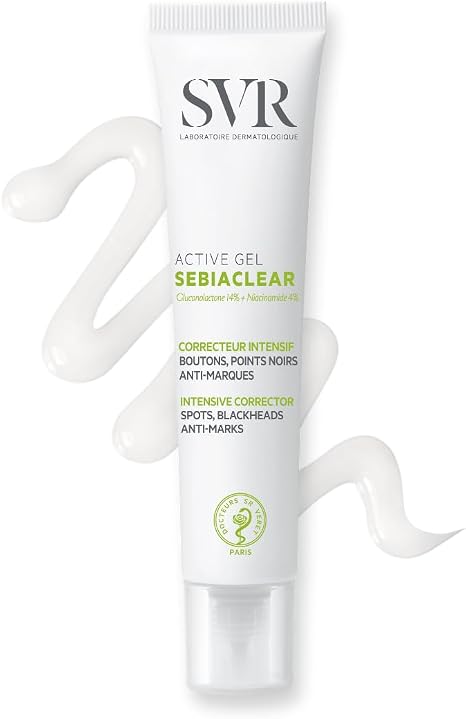 SVR SEBIACLEAR Active - Anti-Blemish Face Gel-Cream for Acne-Prone, Oily, Combination Skin, Intensive Corrector for Whiteheads, Blackheads and Redness, 40ml