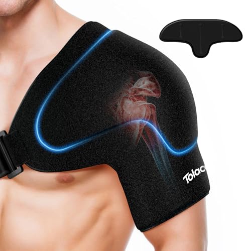 Shoulder Ice Pack Wrap with Triple Coldfocus Expert Gel for Long-Lasting Rotator Cuff Cold Therapy, Shoulder ice Brace Rotator Cuff Cold Therapy for for Pain Relief, Post Recovery Universal