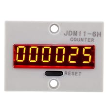 6 Digits Electronic Counter, Counting Range LED Digital Display Counter Relay Non Voltage Counter for Various Input Counts Magnetic Switch AC/DC24V