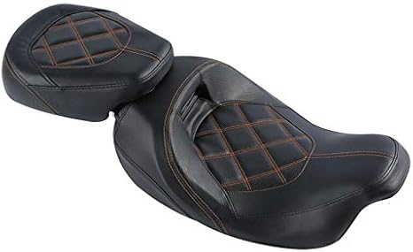TCMT Two Up Motorcycle Seat Low Profile Rider and Passenger Seat Fit For Harley 2009-2023 Road King Electra Glide Road Glide Street Glide