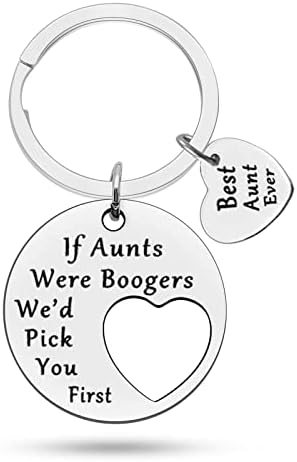 Funny Aunt Gifts Auntie Keychain Best Aunt Ever Gifts Aunty Birthday Gifts from Niece and Nephew Aunt Gift Idea Christmas Thanksgiving Mothers Day Present If Aunts were Boogers Wed Pick You First