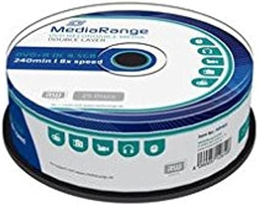 MediaRange DVD + R 8.5GB 25pcs Spindle Double Layer Pack of 25 8.5 GB 8 x writing speed cake box