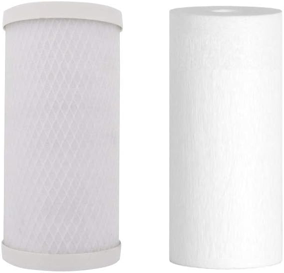 Whole House Compatible Big Blue Replacement Water Filters (4.5" x 10"): (1) Sediment - (1) Carbon Block Cartridge by Oceanic Water Systems