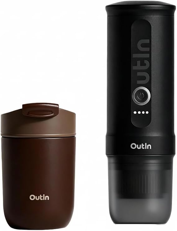 OutIn Nano Portable Electric Espresso Machine with Travel Tumbler
