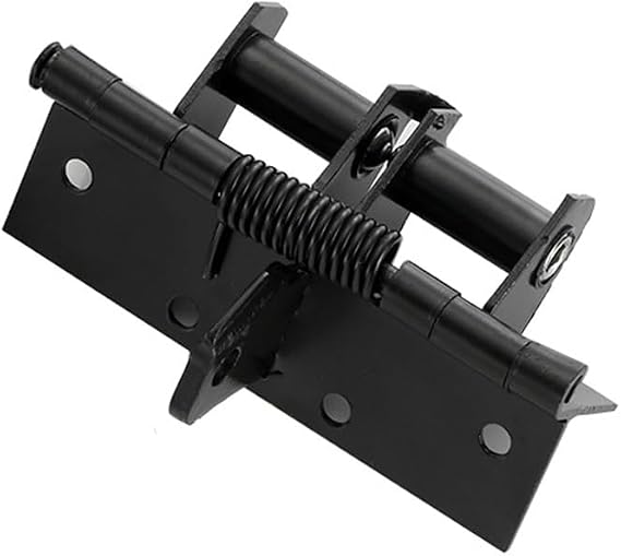 4 Inches Automatic Door Hinge, Heavy Duty Self-Closing Wooden Door Closer, Hardware Spring Hinge, Automatic Self Closing Door Hinges with Positioning 90 Degrees (Black)